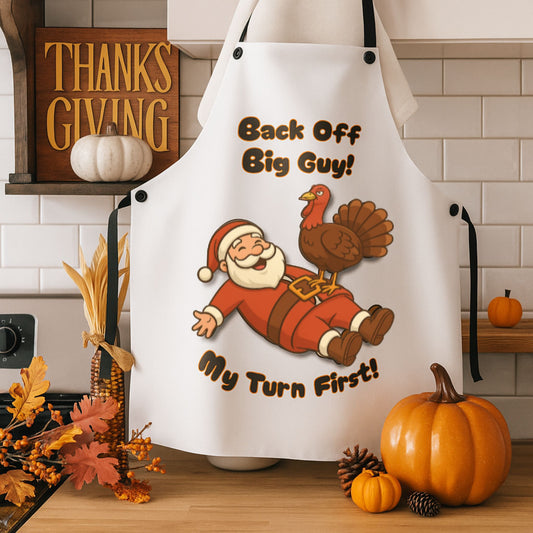 Back Off Big Guy Apron | Funny Cooking Apron | Thanksgiving Gifts