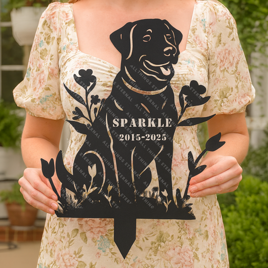 Custom Labrador Dog Memorial Stake – Metal Pet Grave Marker