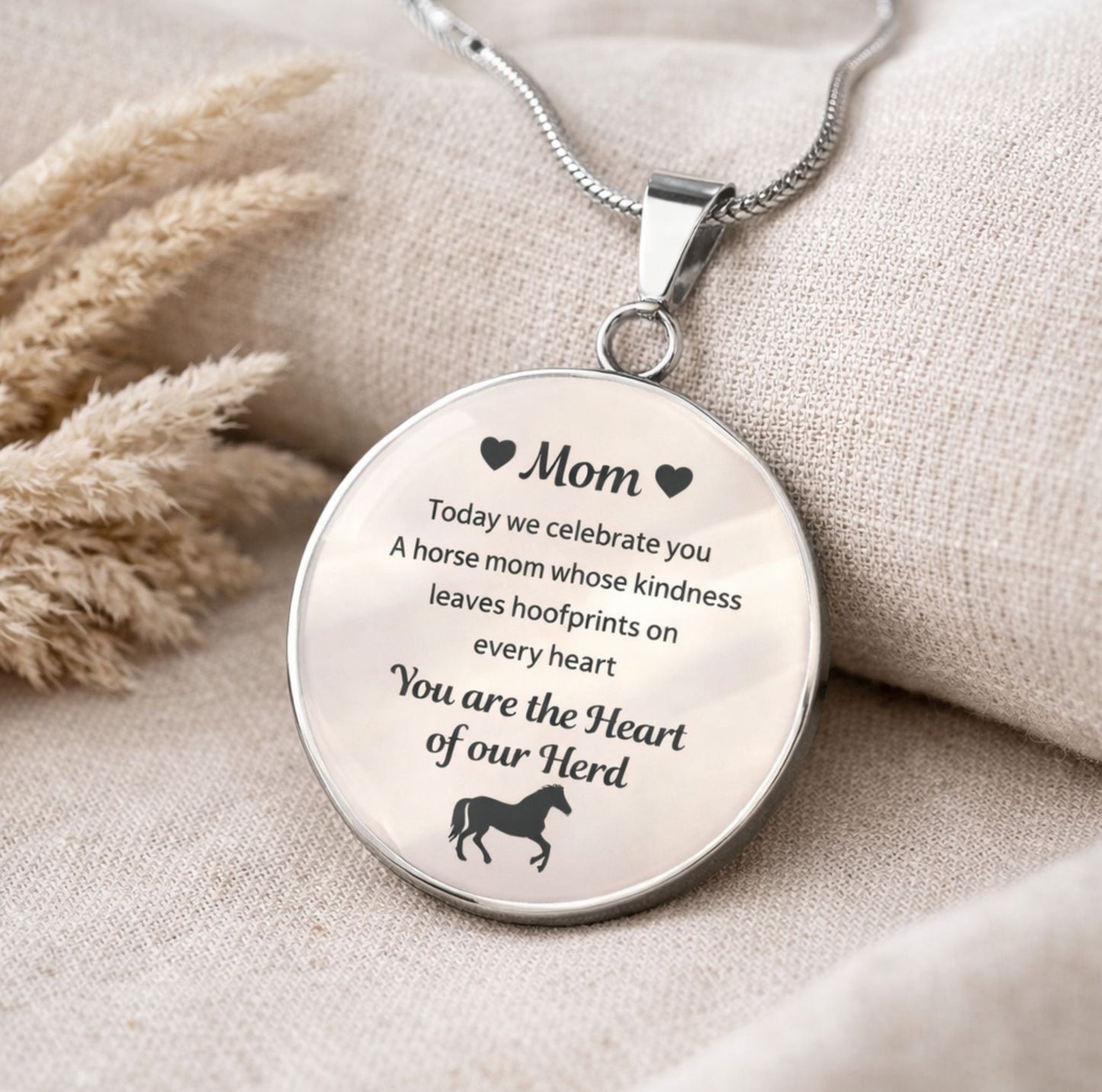 Horse Mom Necklace Gift – Heart Of Our Herd Jewelry for Mother’s Day
