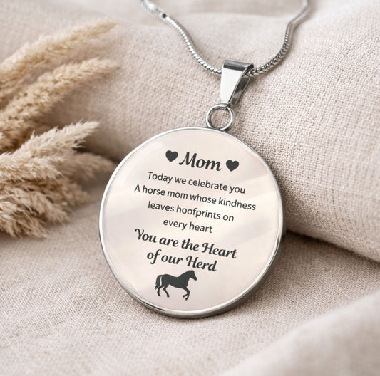 Horse Mom Necklace Gift – Heart Of Our Herd Jewelry for Mother’s Day