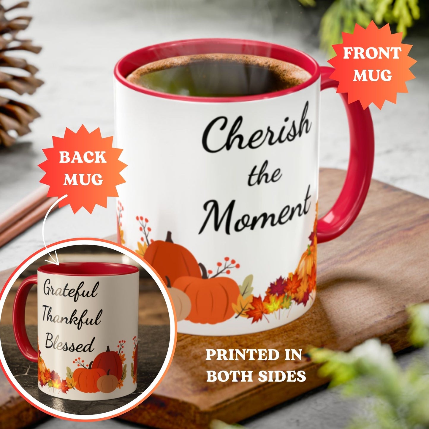 Thanksgiving Pumpkin Coffee Mug – Inspirational Fall Gift for Coffee Lovers