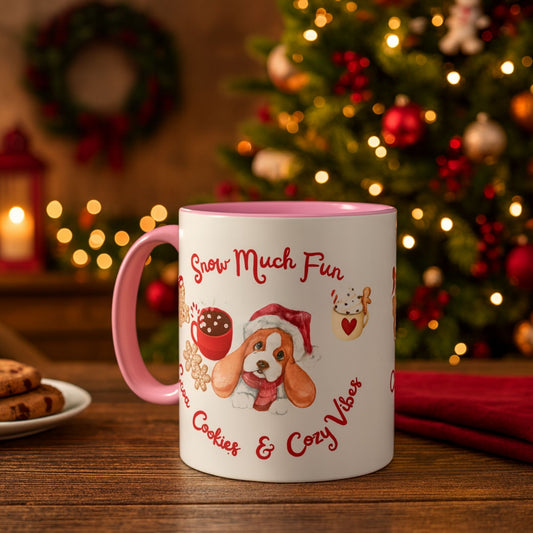 Snow Much Fun Holiday Mug | Festive Two-Tone Christmas Coffee Cup