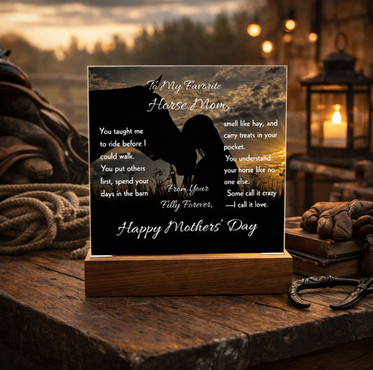 To My Favorite Horse  Mom Acrylic Plaque – Mother's Day Horse Gift