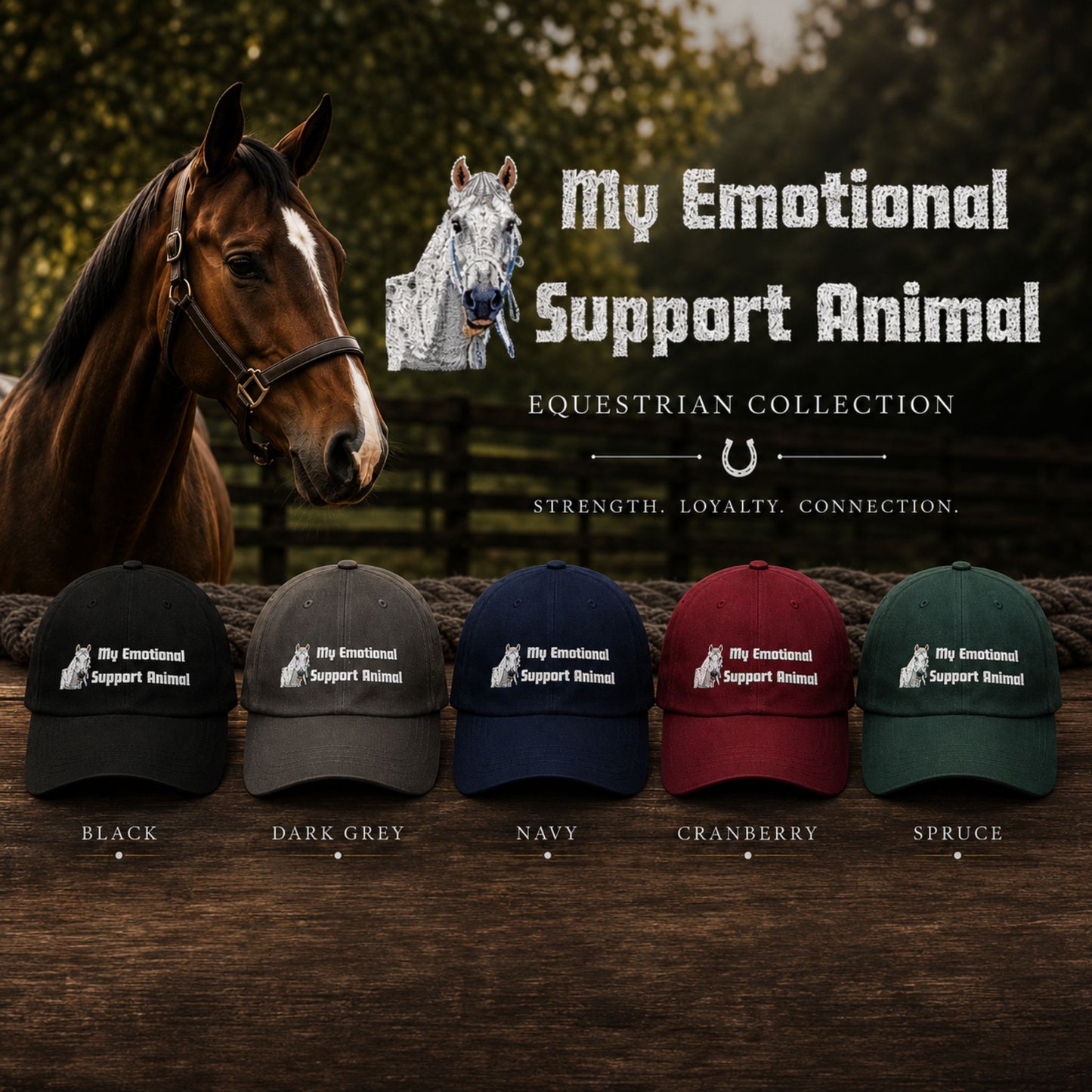 Dad Cap - My Emotional Support Animal ' Embroidered White Baseball Hat