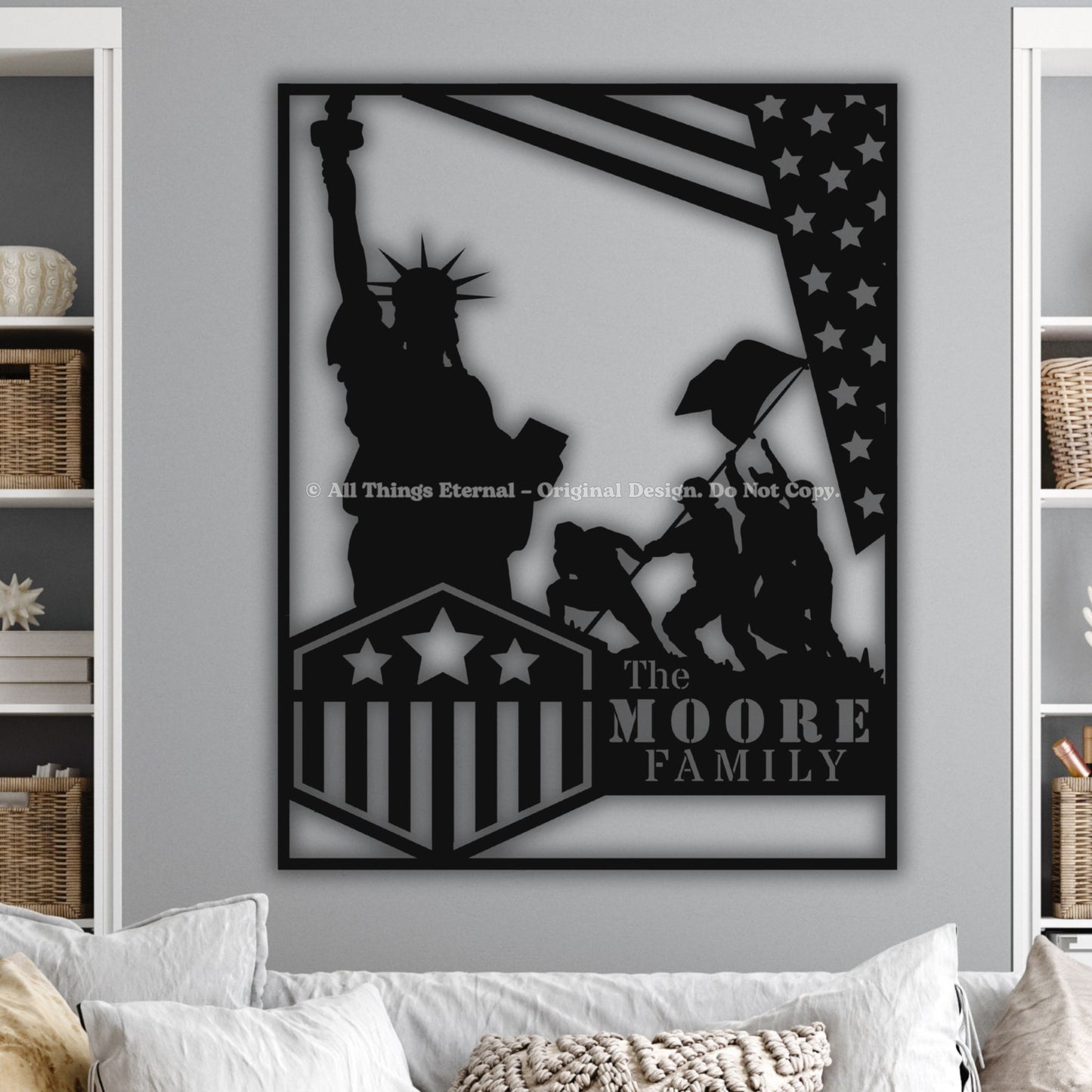 Custom Patriotic Metal Sign - Independence Day Gift for Veterans