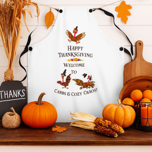 Carbs & Cozy Chaos Apron | Funny Fall Cooking Gift | Thanksgiving