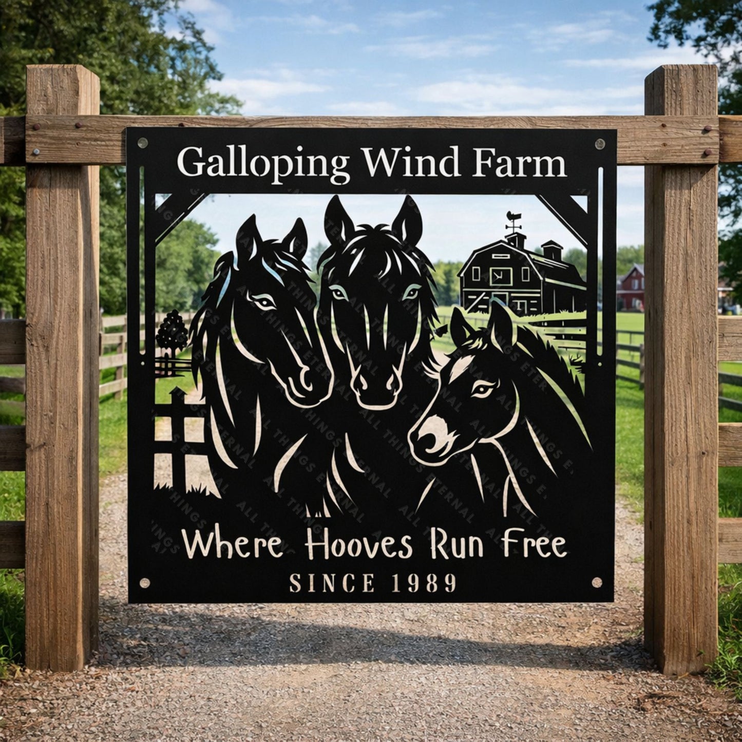Personalized Horse Farm Metal Sign | Custom Ranch Name Decor