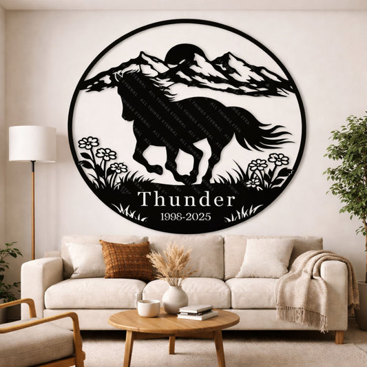 Personalized Horse Memorial Metal Sign – Custom Engraved Tribute Gift