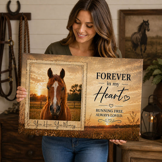 Personalized Horse Memorial Canvas | Custom Photo Gift for Horse Lovers