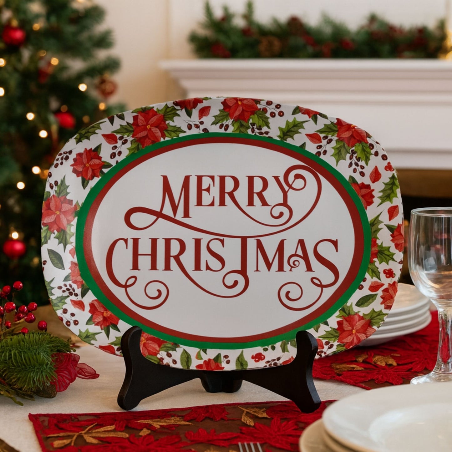 Merry Christmas Serving Tray – Festive Holiday Platter