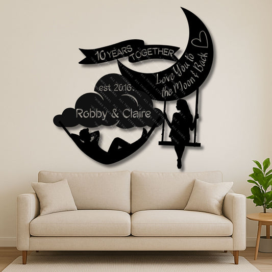 Custom Name 10th Anniversary Metal Sign – Personalized Couple Gift