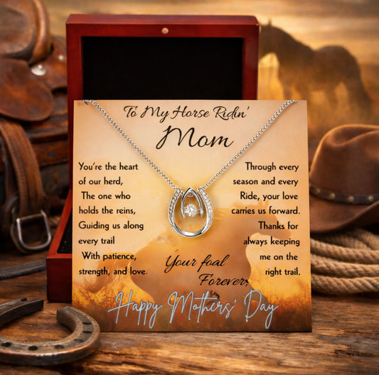 To My Horse Ridin' Mom Necklace – Horse Lover Gift for Mom | Mother's Day Jewelry