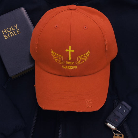 Holy Warrior Unisex Distressed   Cap - Inspirational Headwear