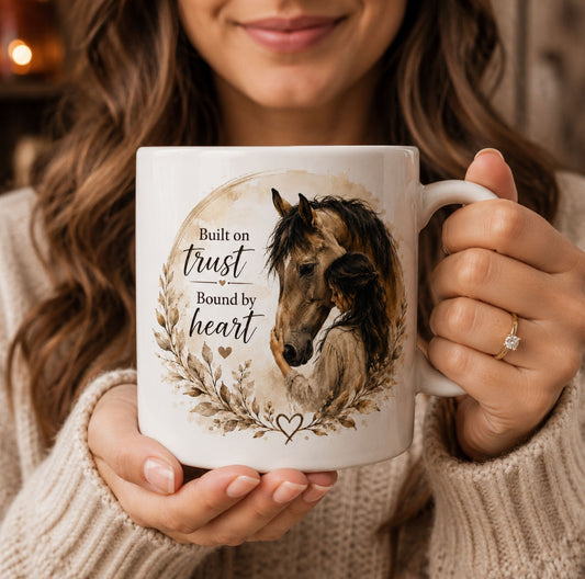 Built on Trust Bound by Heart Horse Mug – Gift for Horse Lovers