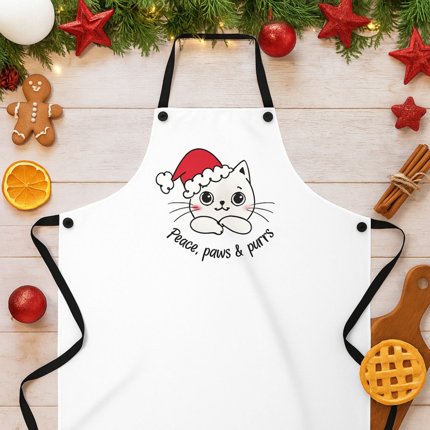 Peace Paws Purrs Cute Kitty Apron – Funny Cat Cooking Gift