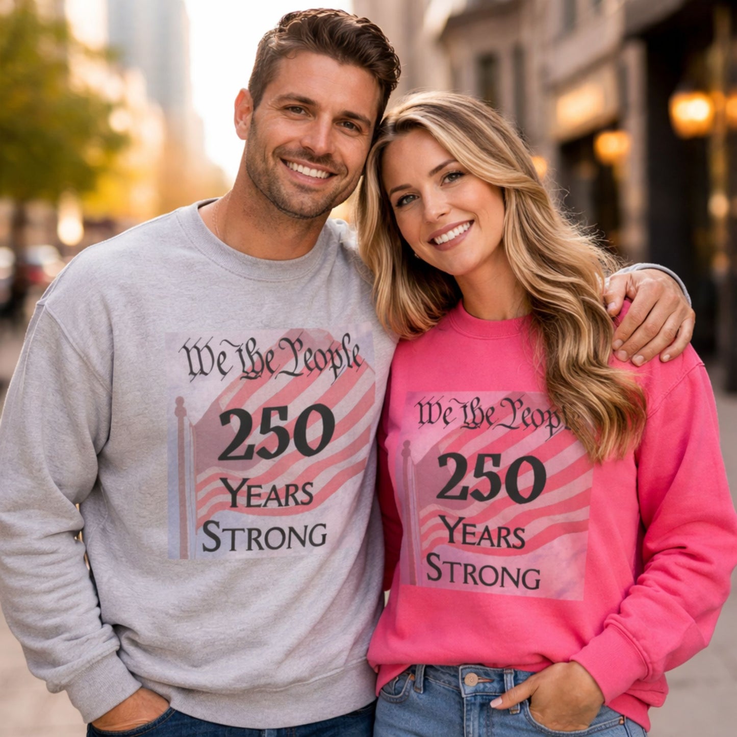 250 Years Strong Sweatshirt — "We the People" American Flag Crewneck