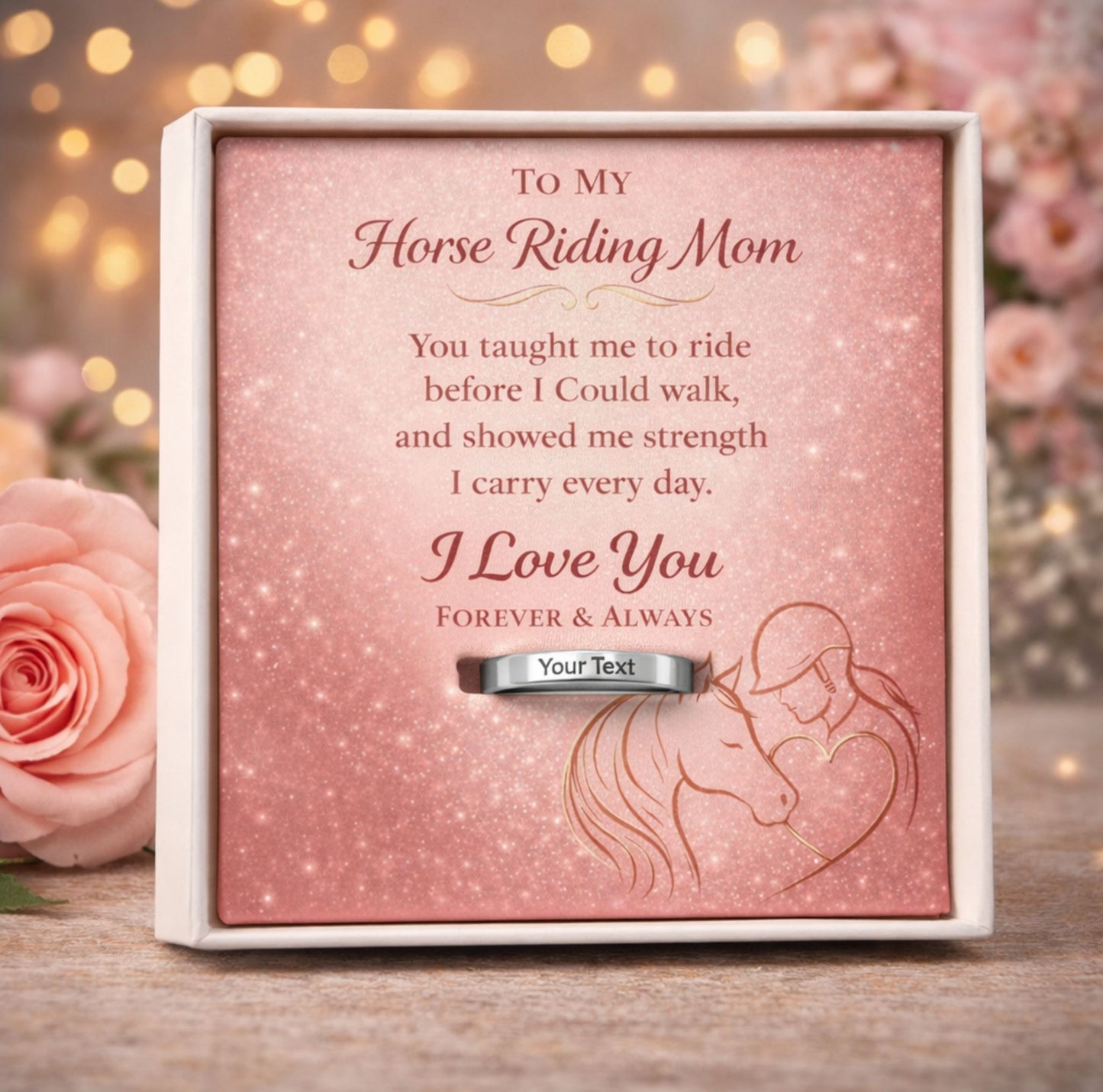 Personalized Horse Mom  Ring