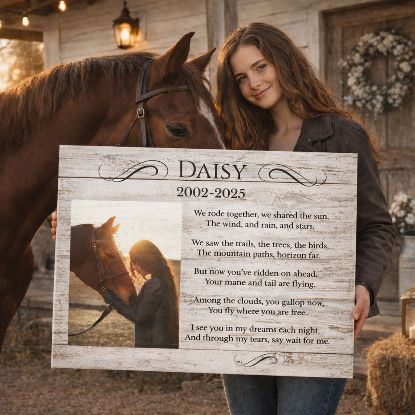 Personalized Horse Memorial Canvas – Custom Equine Photo Tribute