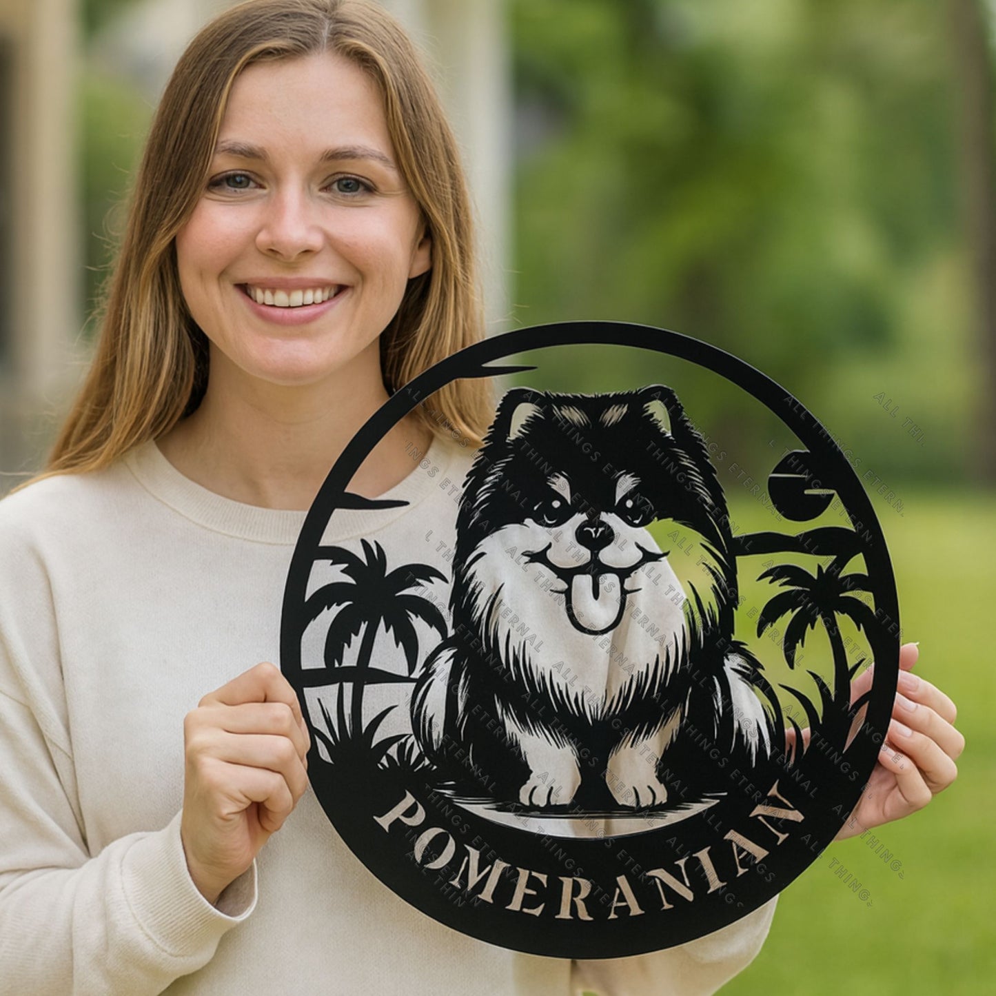Personalized Pomeranian Metal Sign | Custom Dog Name Wall Art Gift