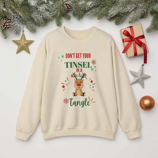 Don't Get Tinsel in a Tangle Sweatshirt – Funny Christmas Pullover