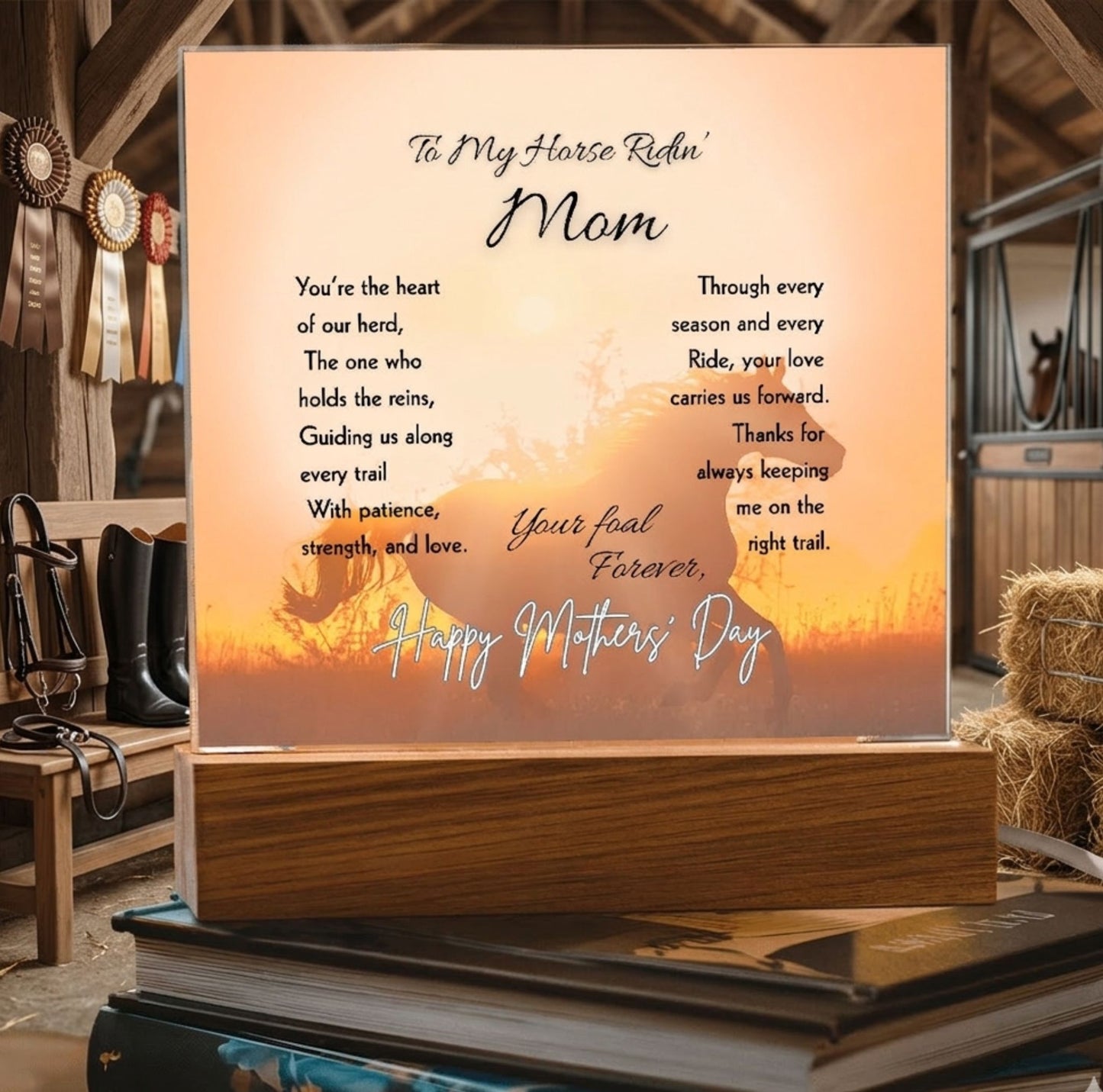 To My Horse Ridin' Mom Acrylic Plaque – Mother's Day Horse Gift