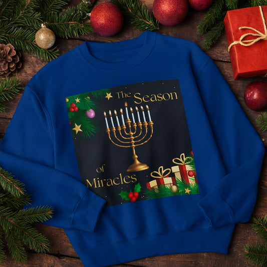 Season of Miracles Sweatshirt | Hanukkah & Christmas Unisex Sweatshirt