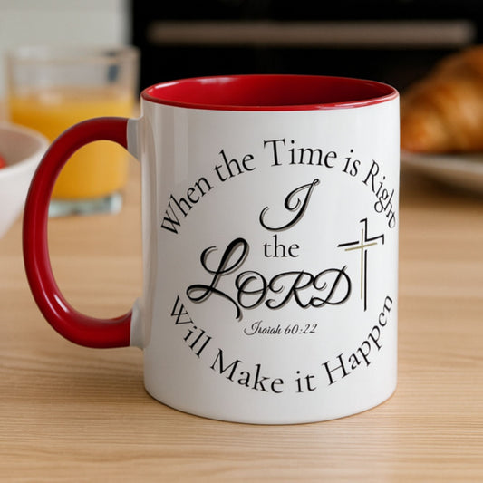 Inspirational Isaiah 60:22 Mug – Two-Tone Christian Coffee Cup