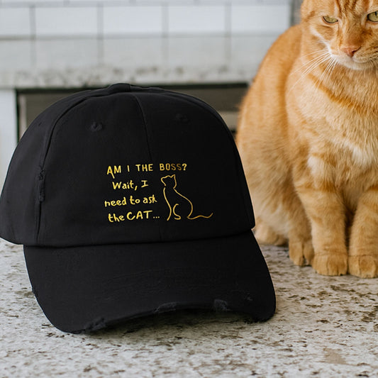 Funny Cat Lover Distressed Baseball Cap