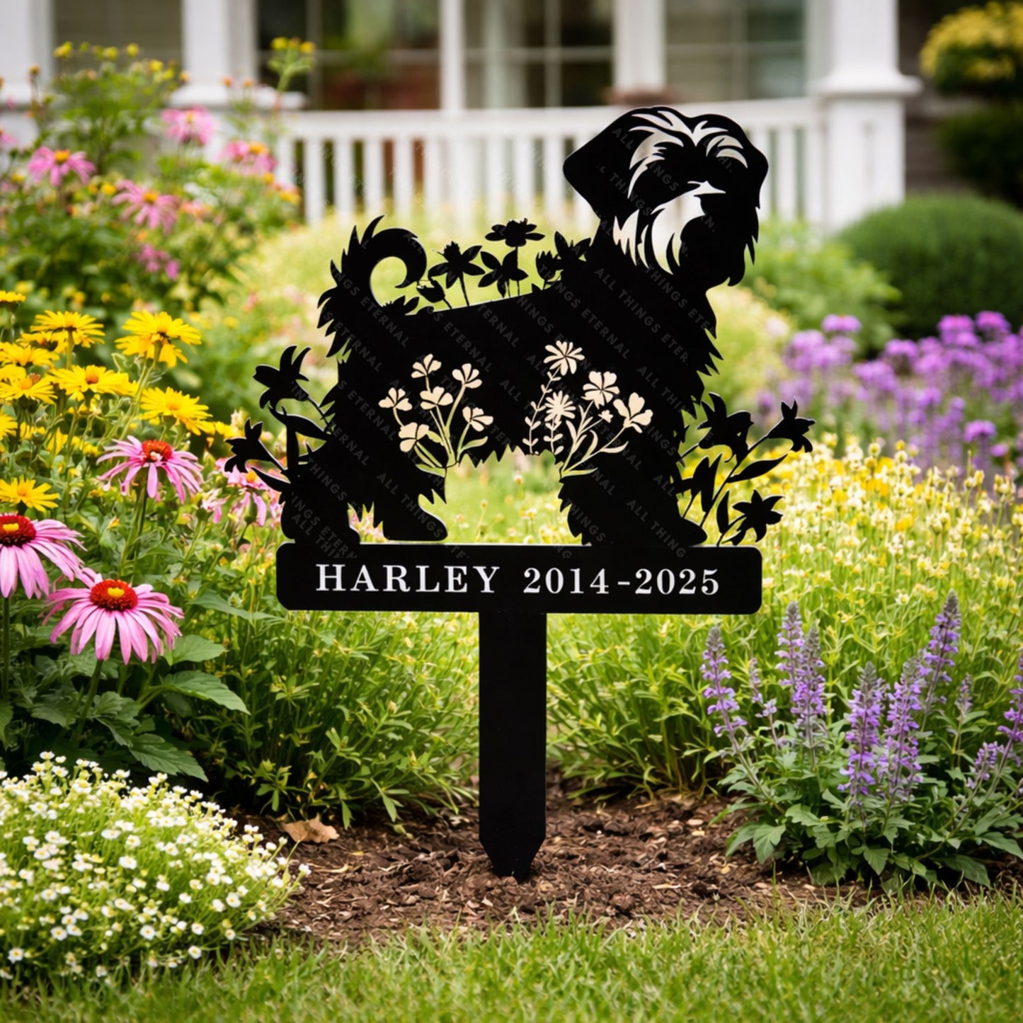 Pomeranian Custom Dog Memorial Stake – Personalized Metal Pet Garden Sign
