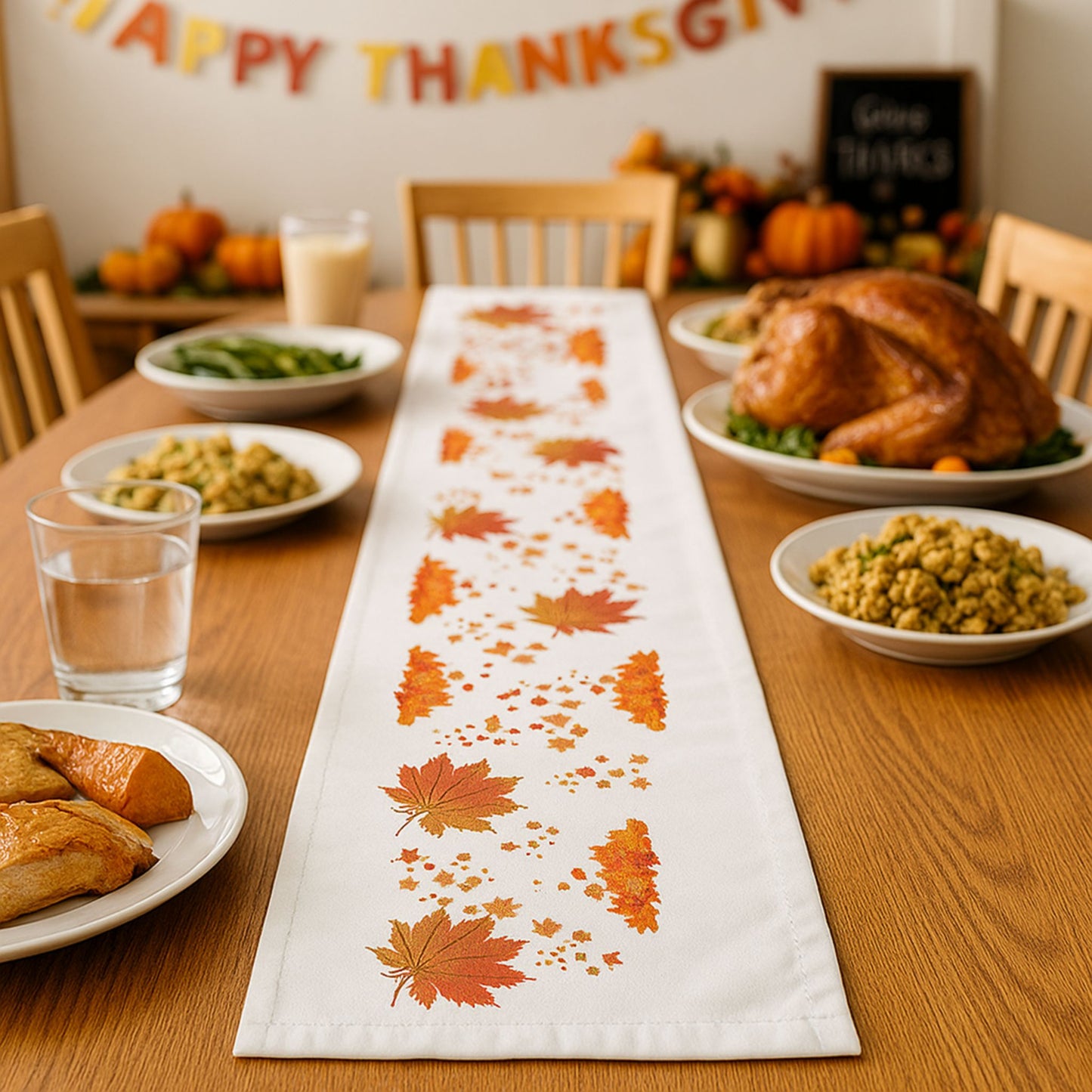 Fall Leaves Table Runner – Autumn Harvest & Thanksgiving Decor