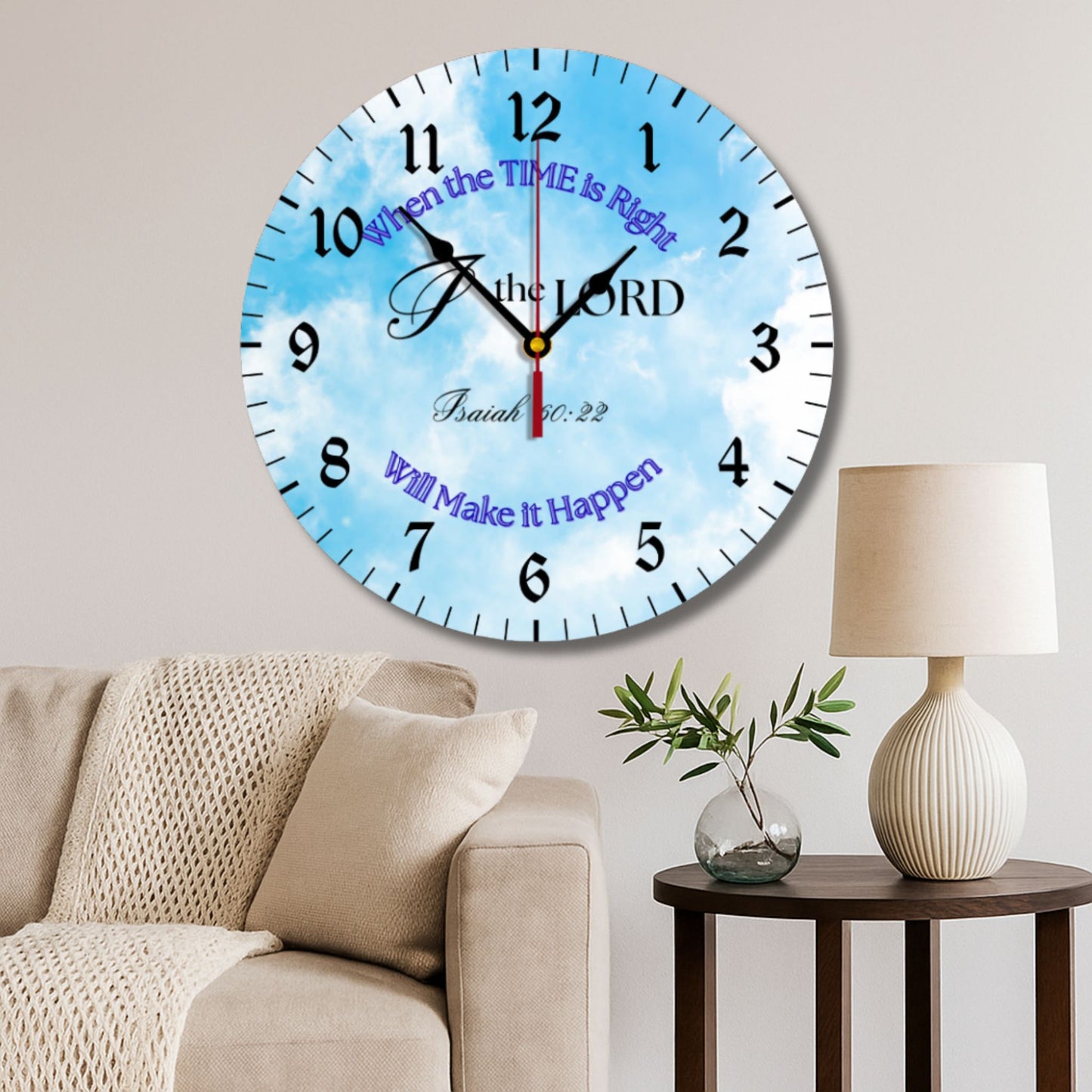 Christian Wall Clock | Isaiah 60:22 Scripture Home & Faith Gift