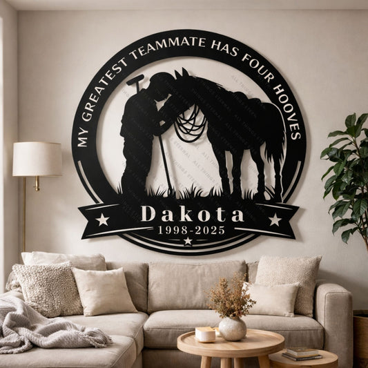 Personalized Polo Player Horse Memorial Metal Sign – Gift for Polo Players