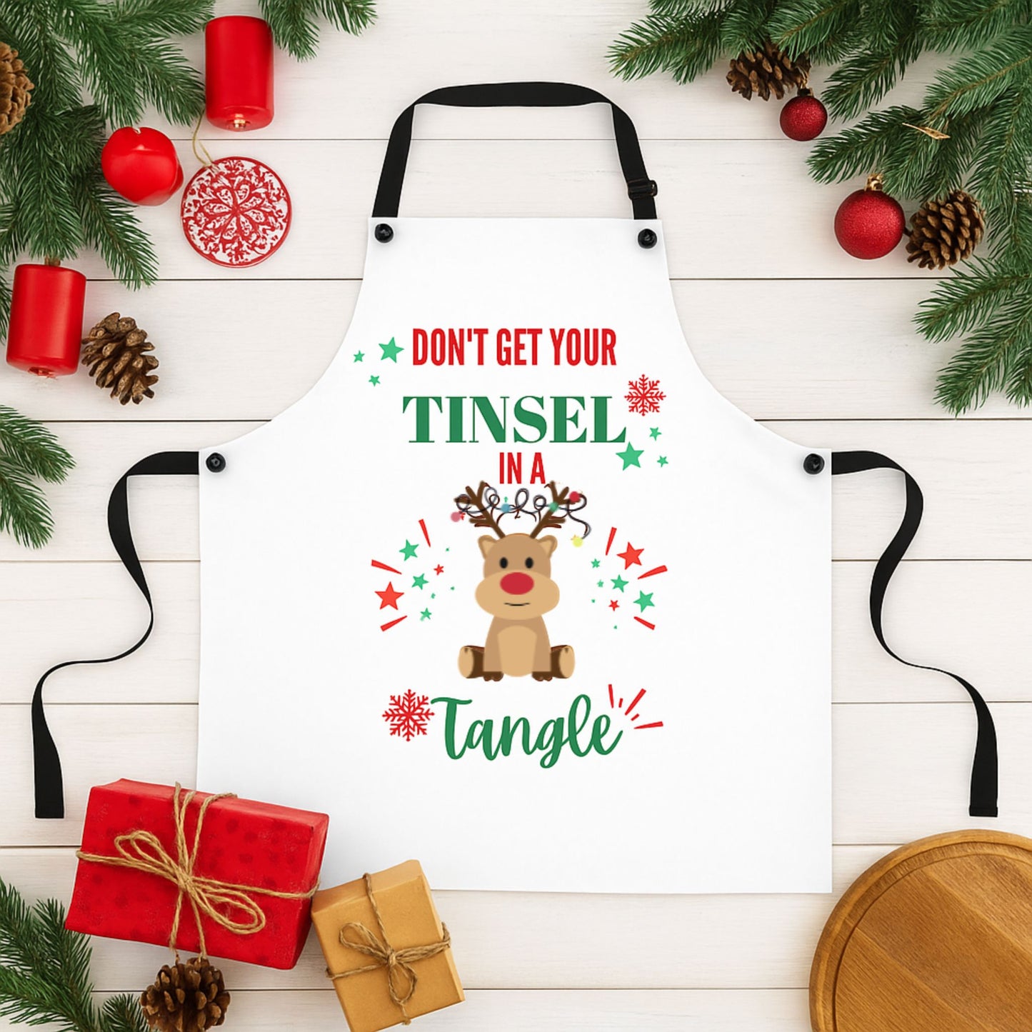 Don’t Get Your Tinsel in a Tangle Apron | Funny Christmas  Kitchen Gift