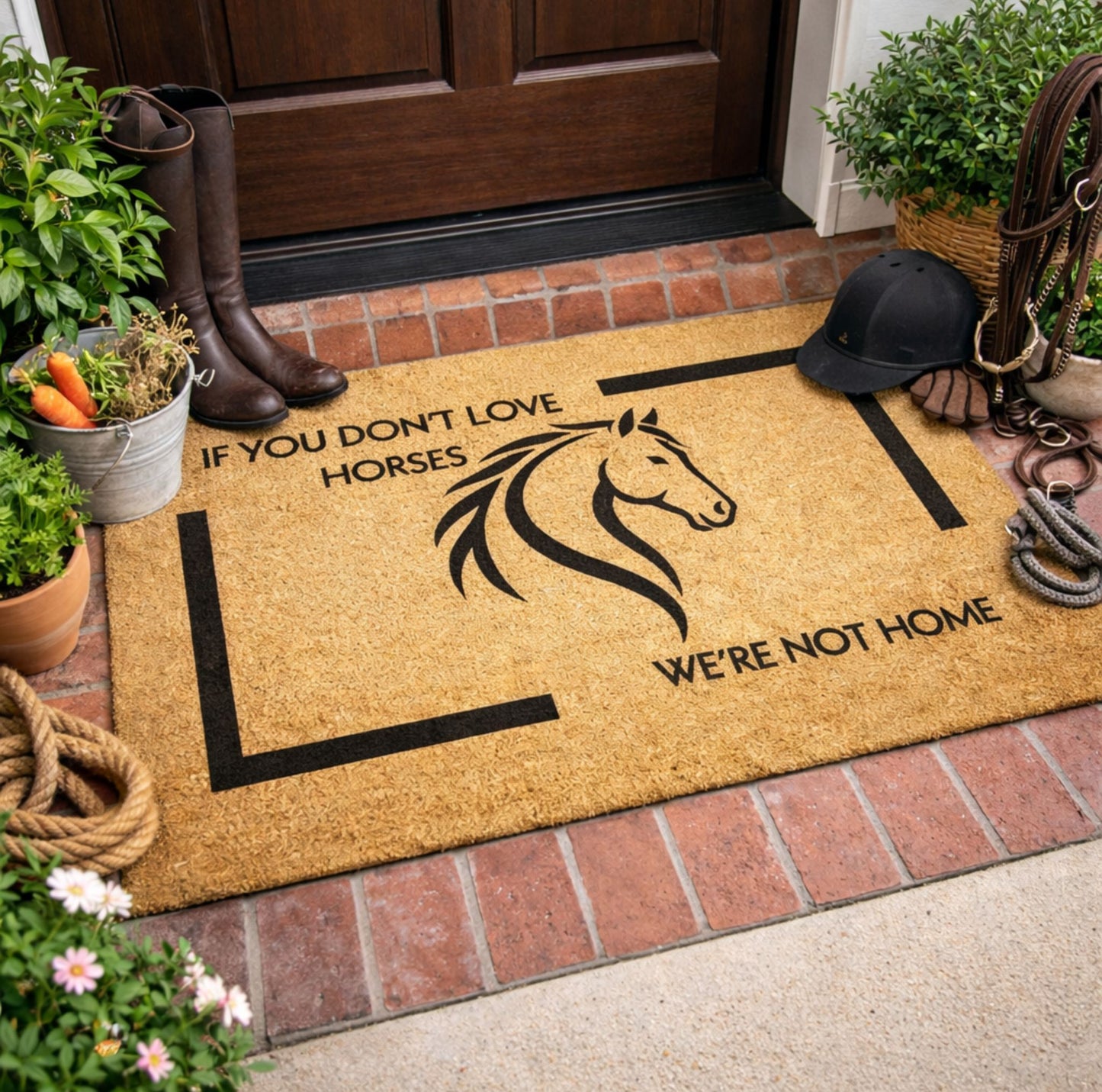 Funny Horse Lover Doormat – If You Don’t Love Horses We’re Not Home