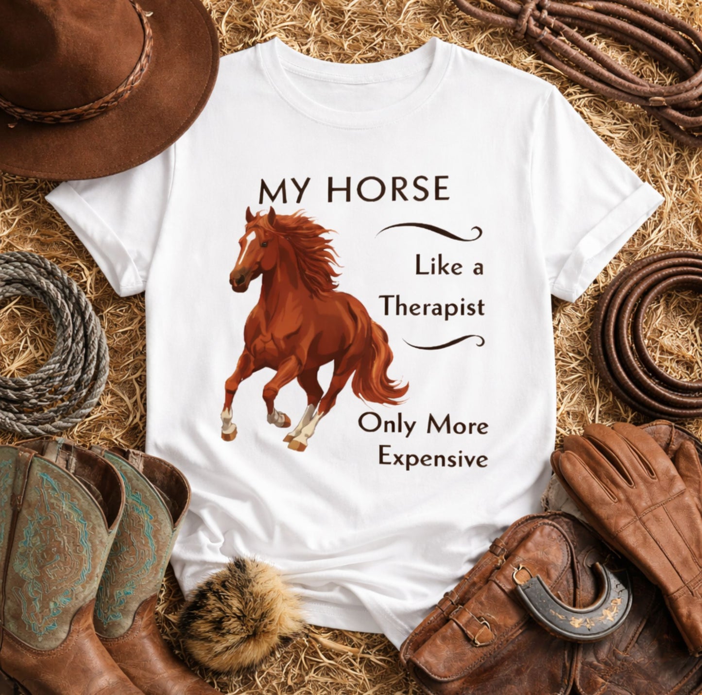 My Horse Is My Therapist T-Shirt – Funny Horse Lover Tee