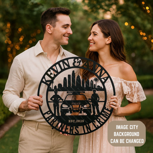 Custom Police Officer Couple Wall Art – Anniversary & Wedding Gift