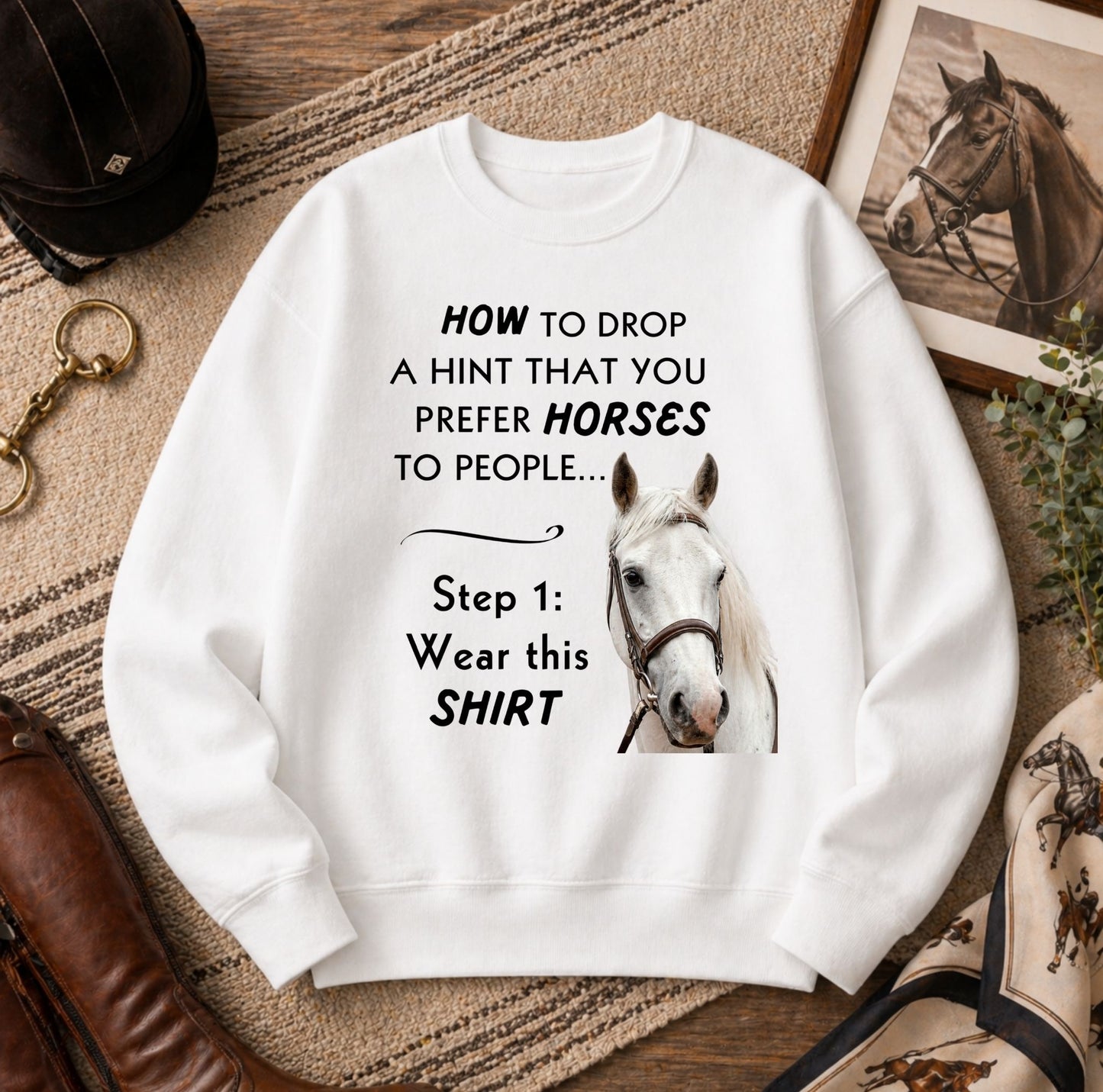 Prefer Horses Over People Sweatshirt – Funny Horse Lover Gift