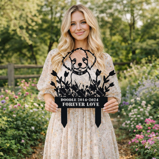 Custom Dog Memorial Sign: Personalized Pet Grave Marker, Outdoor Tribute