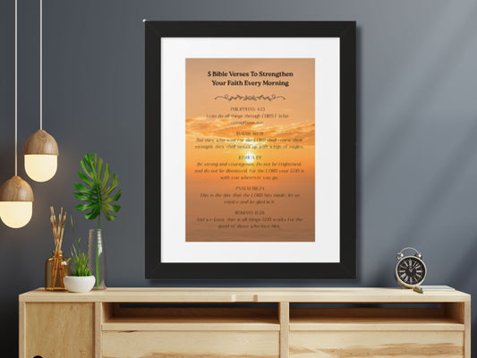 Christian Wall Art with Frame Included- Scripture Home Decor