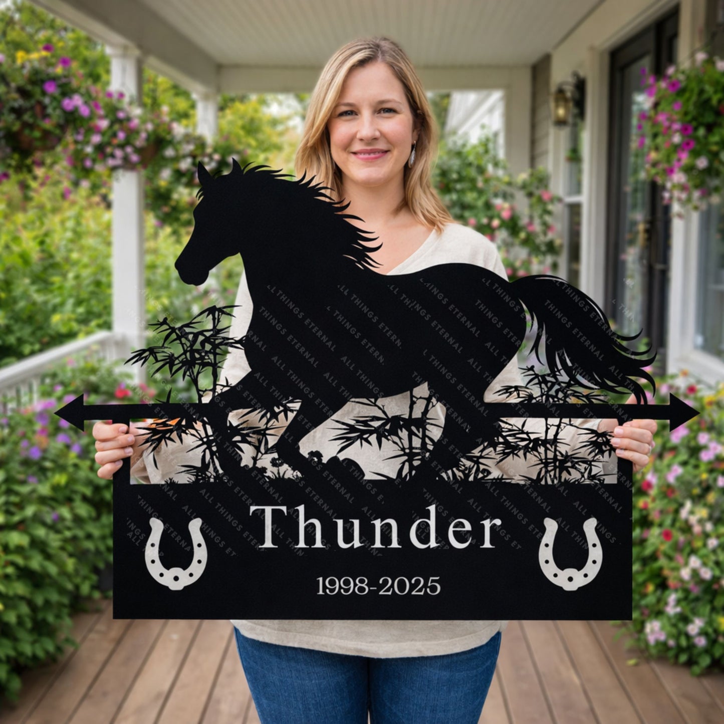 Horse Memorial Metal Wall Art | Equestrian Tribute Home Decor Sign