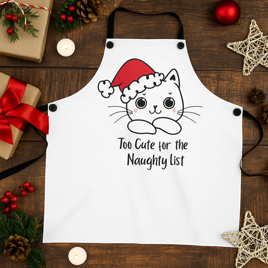 Too Cute Kitty Kat Apron – Funny Cat Cooking Apron, Christmas Gift