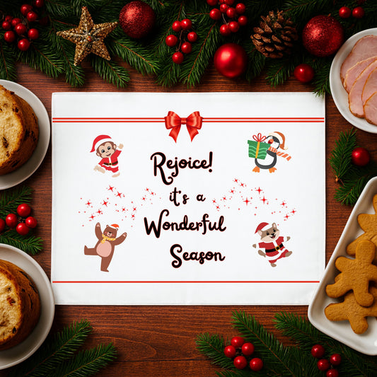 Rejoice Wonderful Season Christmas Placemat – Festive Holiday Decor