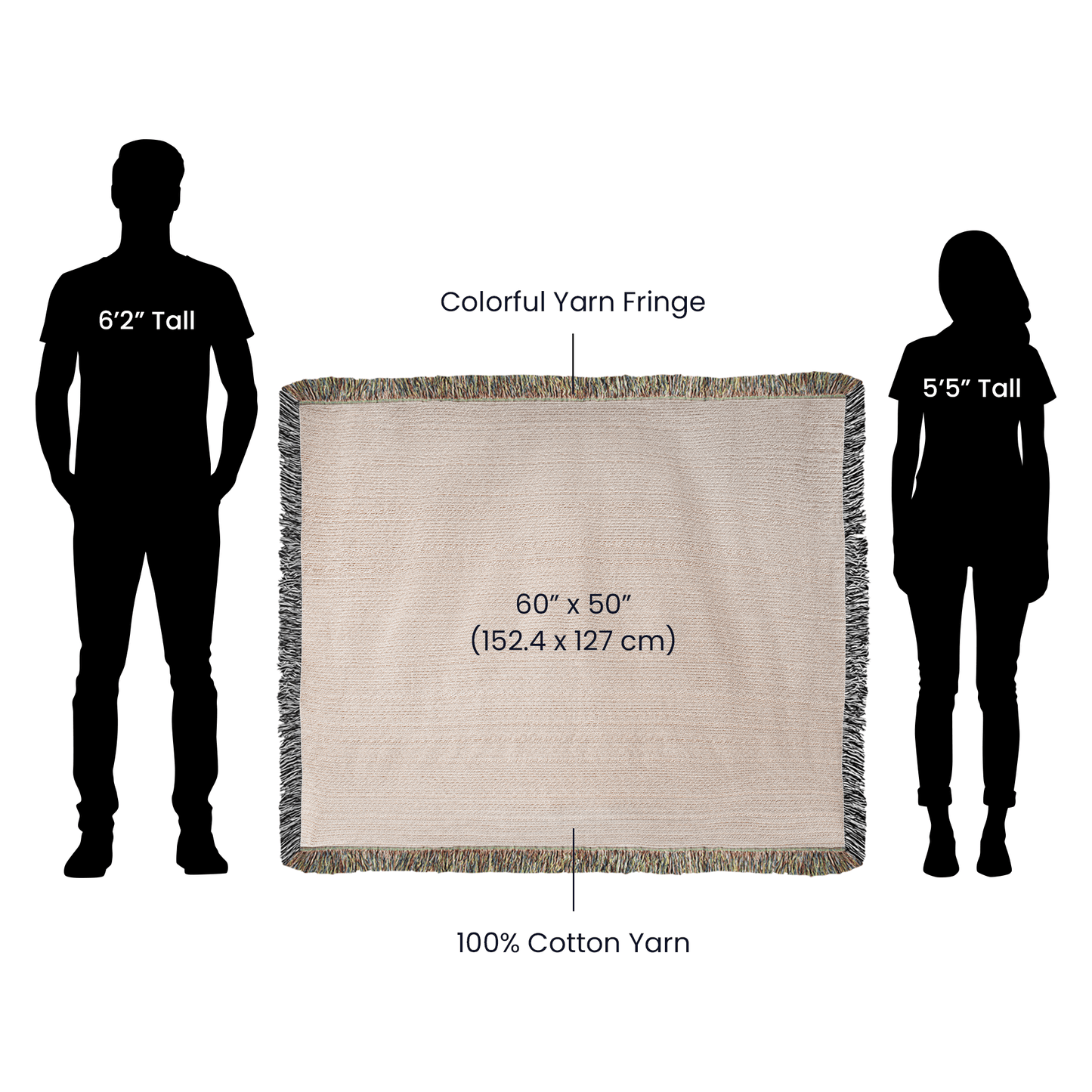 Personalized Horse Photo Woven Blanket with Name & Est Date