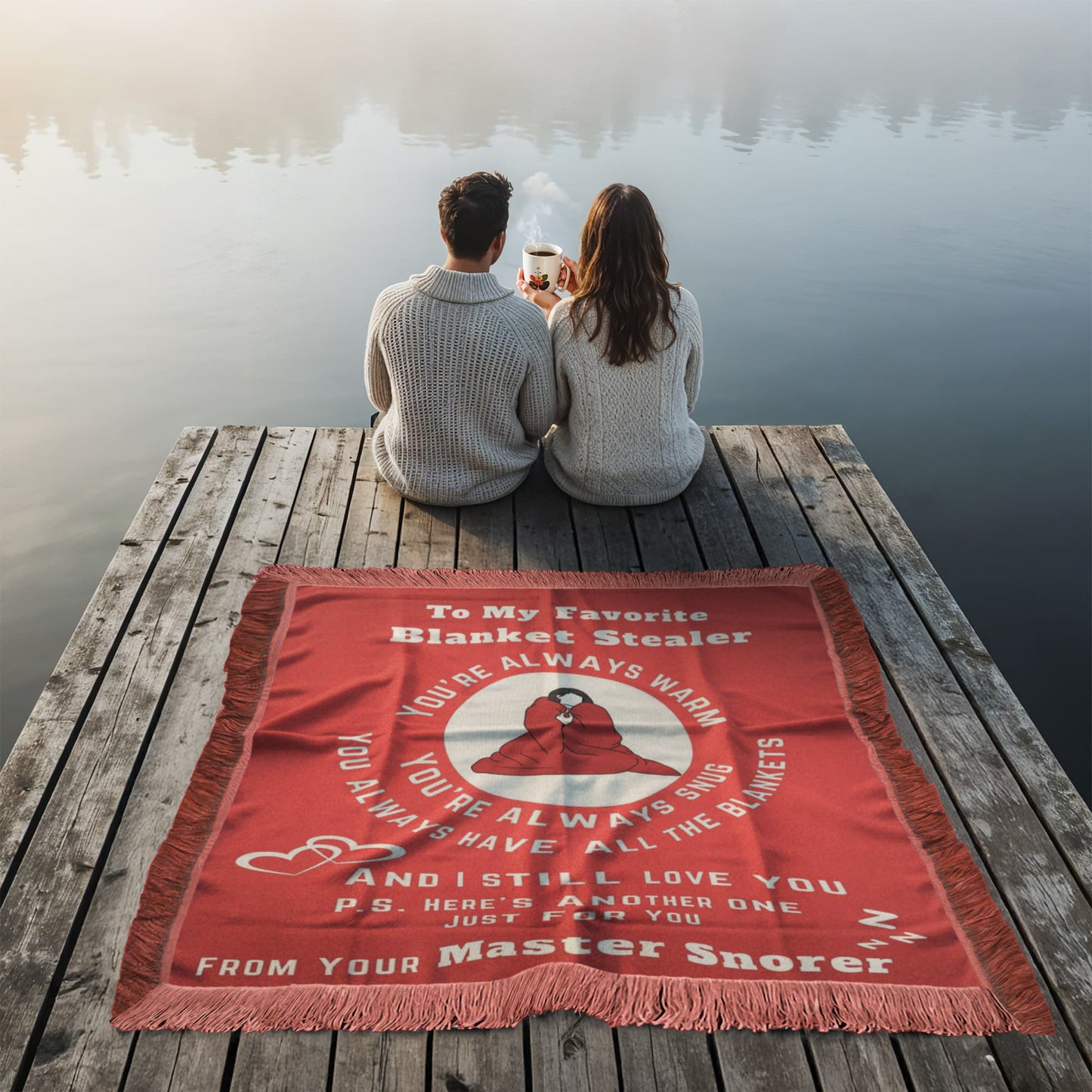 To My Favorite Blanket Stealer Woven Blanket – Funny Romantic Throw Gift for Couples