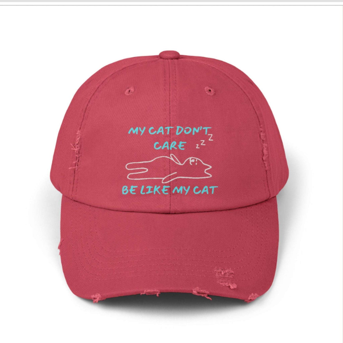 Distressed Unisex Baseball Cap- Cat Lovers Gifts