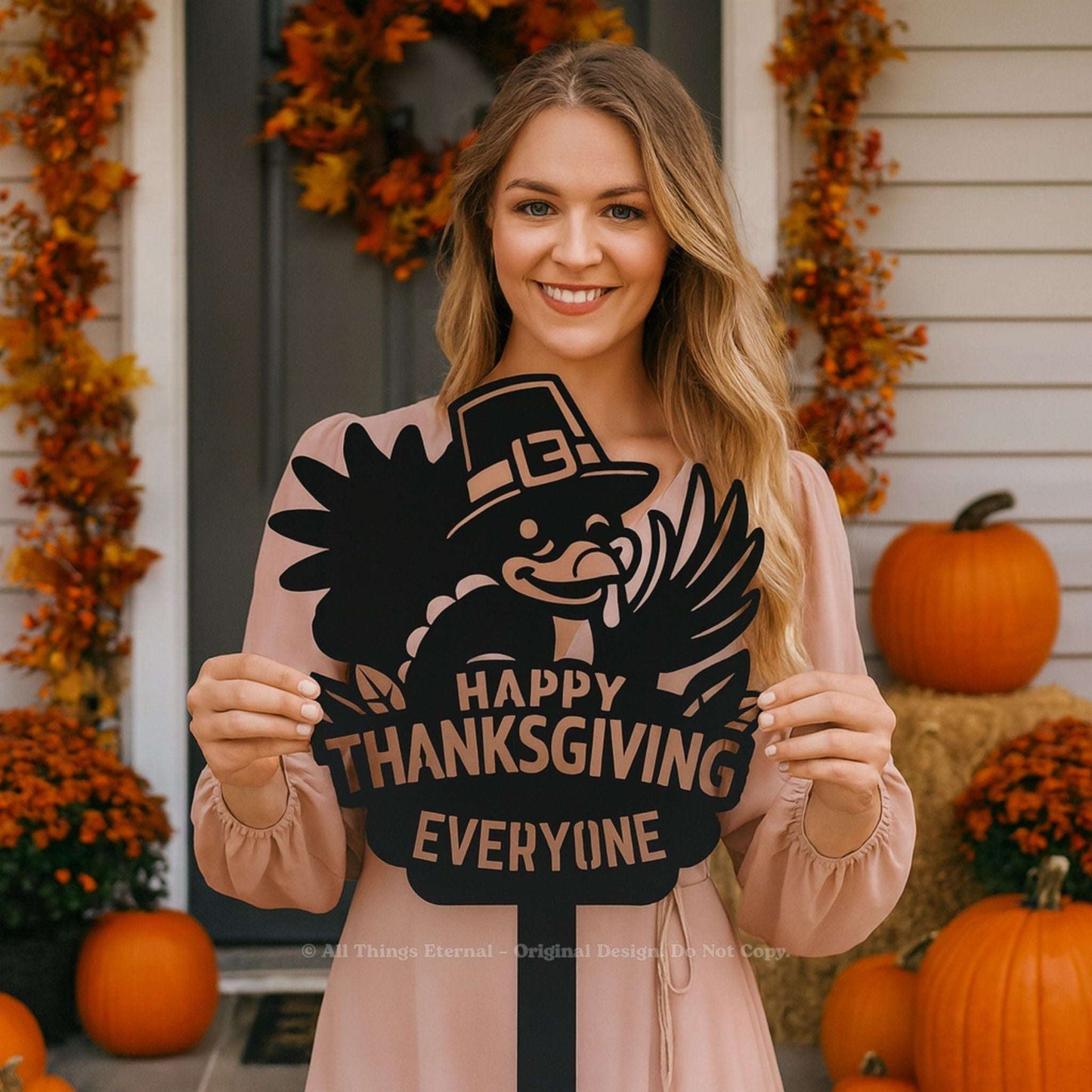 Thanksgiving Metal Yard Sign - Custom Autumn Porch Sign