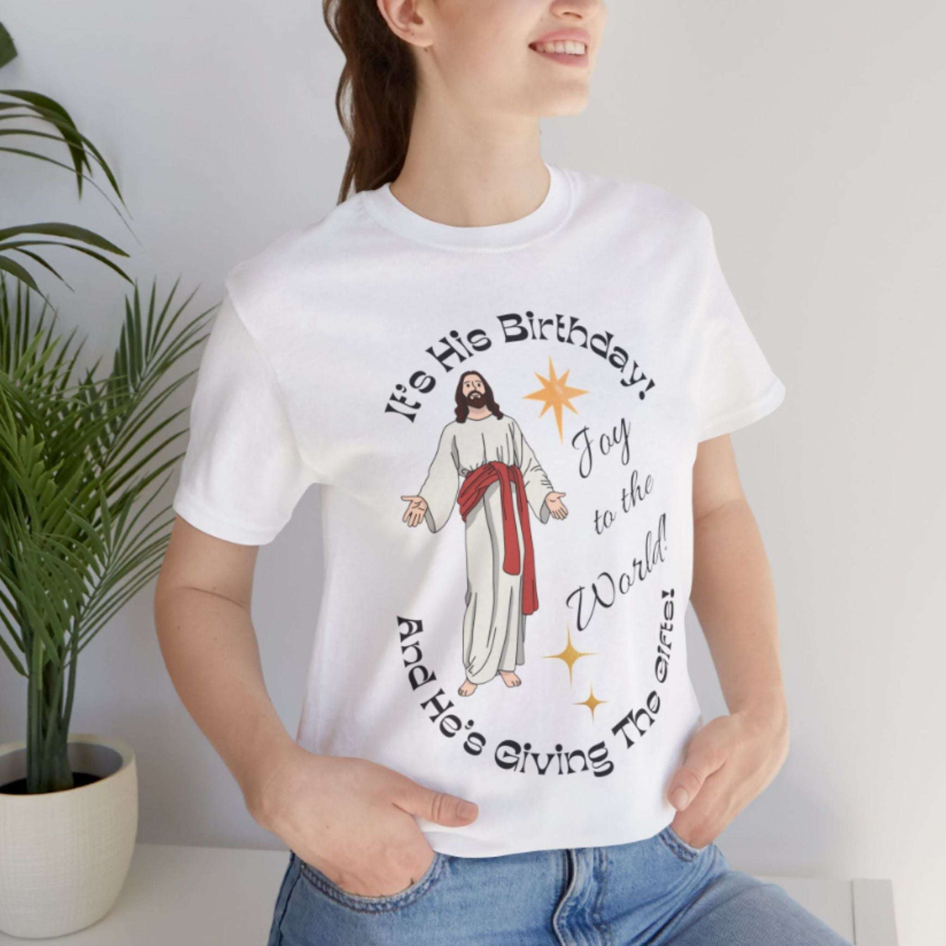 Joy To The World Christian Christmas T-Shirt | Jesus Birthday Tee