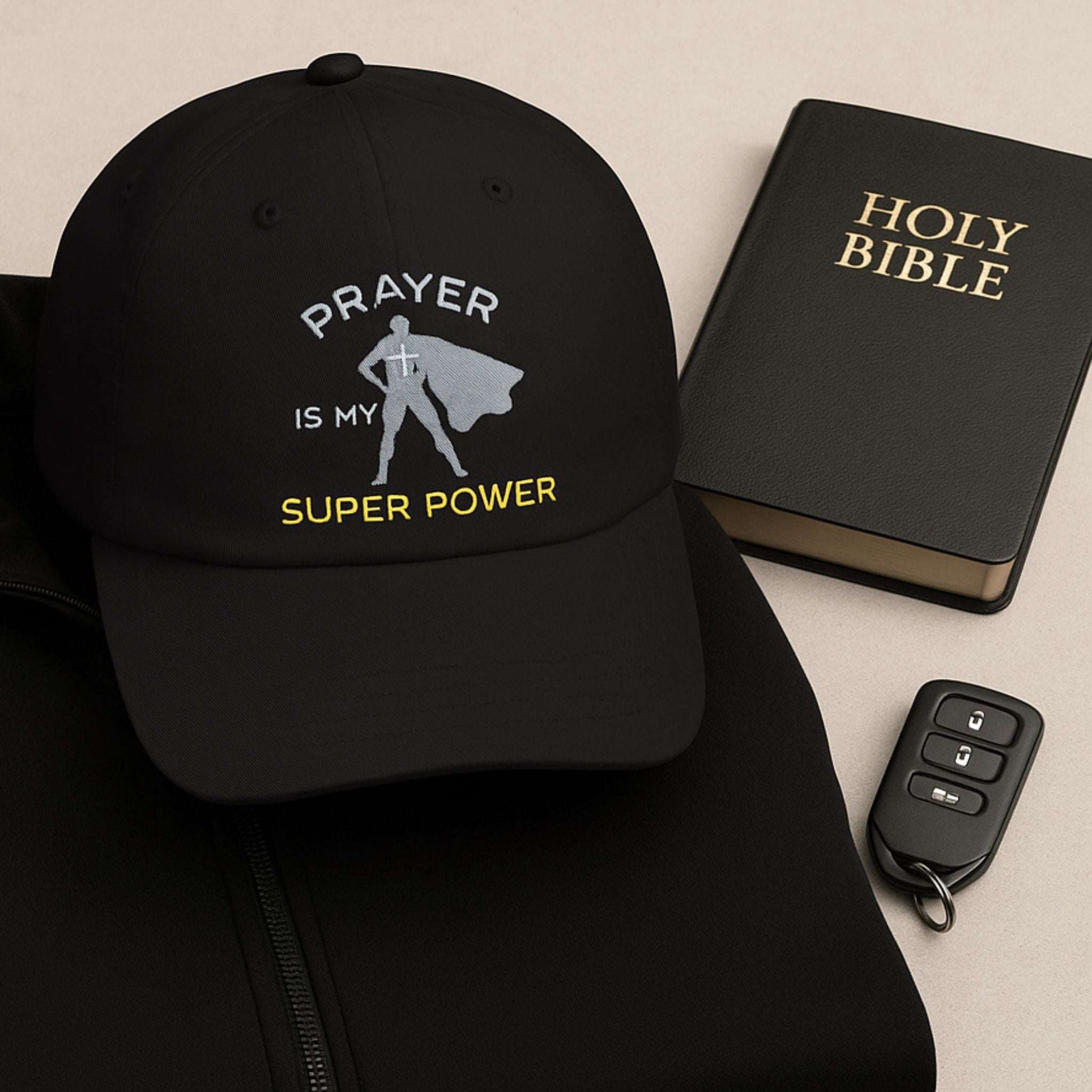 Prayer Is My Superpower Baseball Cap – Christian Hat for Men & Gifts