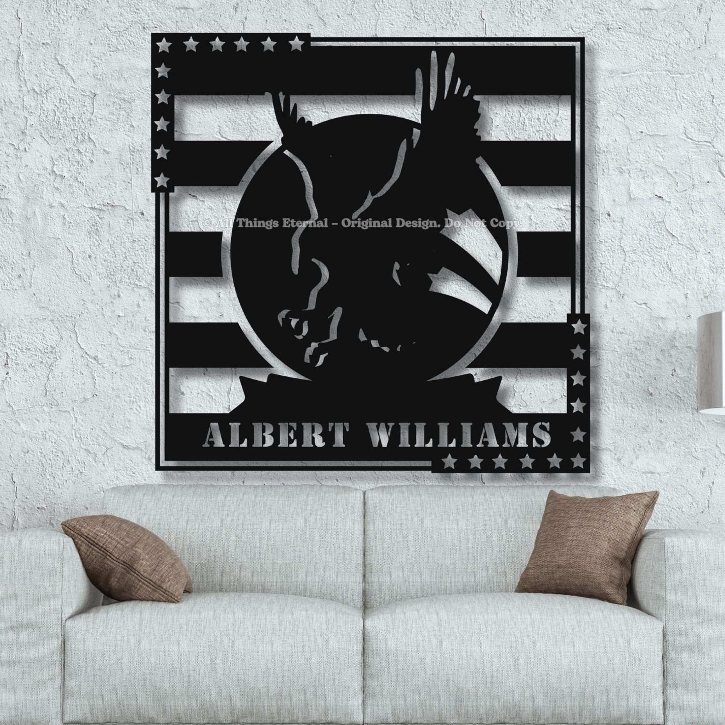 Custom Name Patriotic Veterans Metal Sign Decor Gift