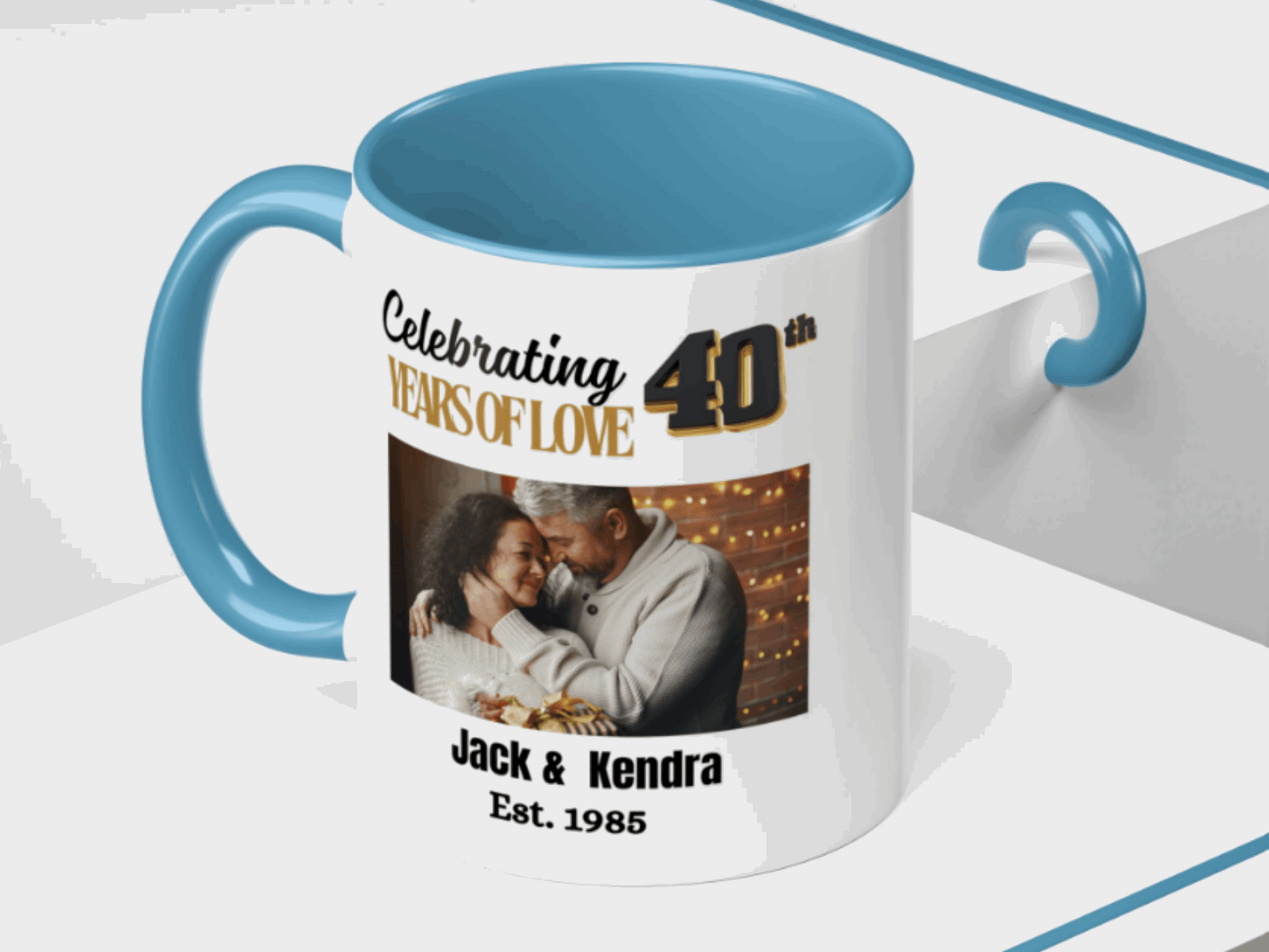 Personalized 40th  Wedding Anniversary  Photo Coffee Mug